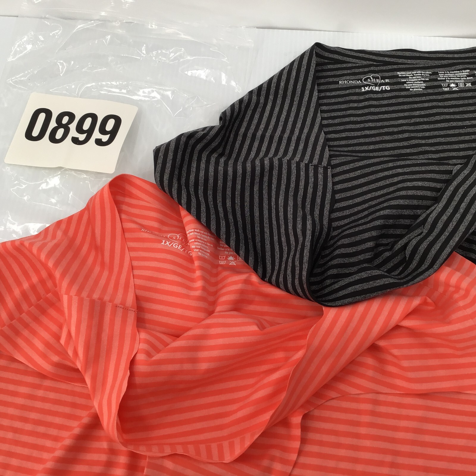 2 Pair Rhonda Shear 1X Style 4053, Stripe Panties, Black & Orange
