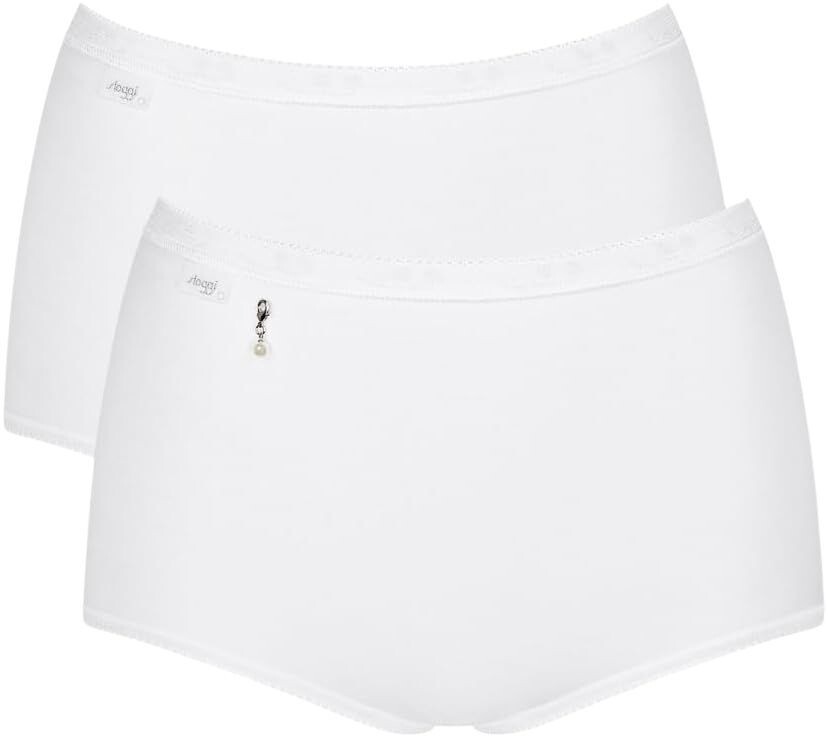 Sloggi Basic Pearl Maxi Brief High Waist Knickers 2 Pack 95% Cotton 10221635