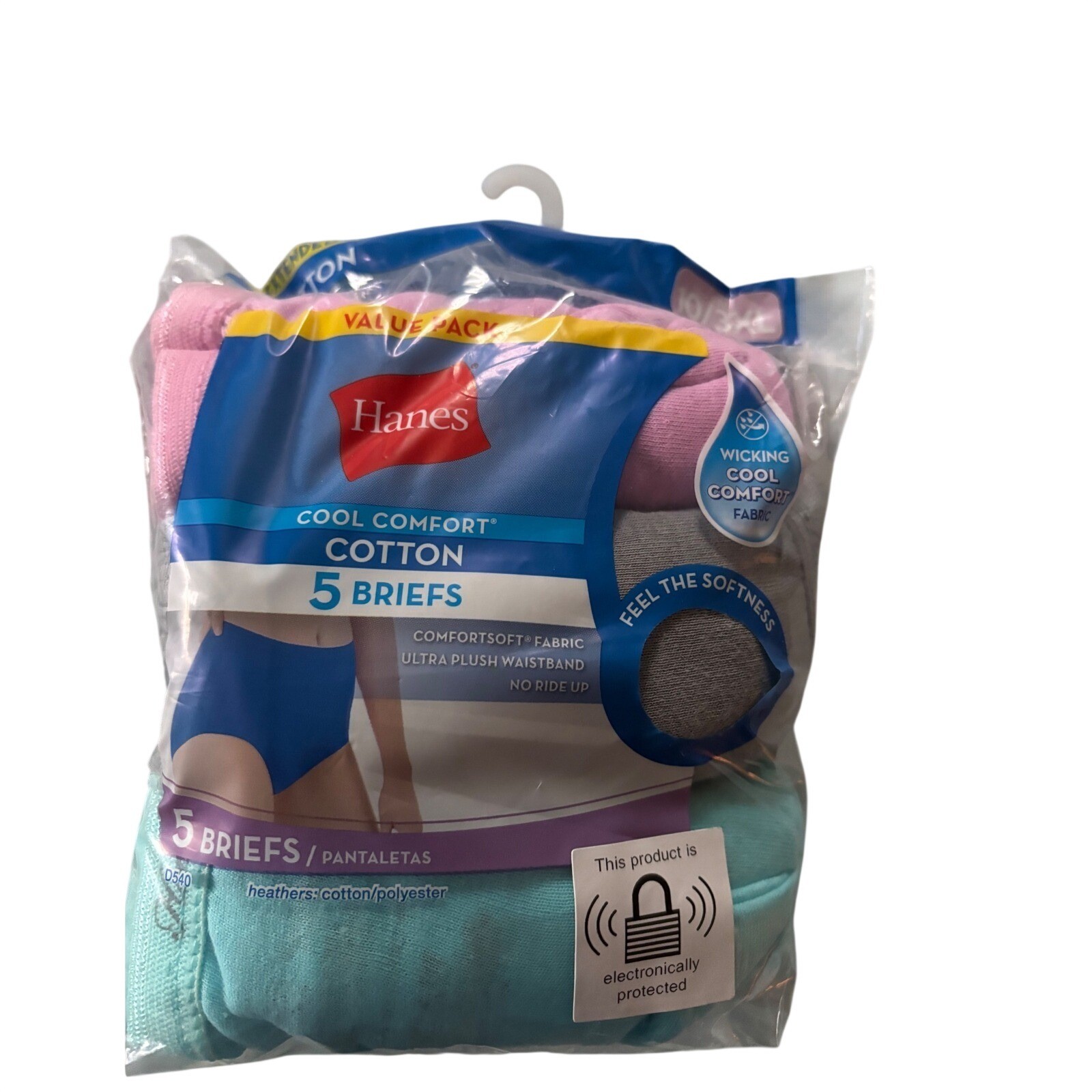 Hanes Cool Comfort Cotton Briefs Panties Underwear 5 Pack Size 10/3XL Heathers