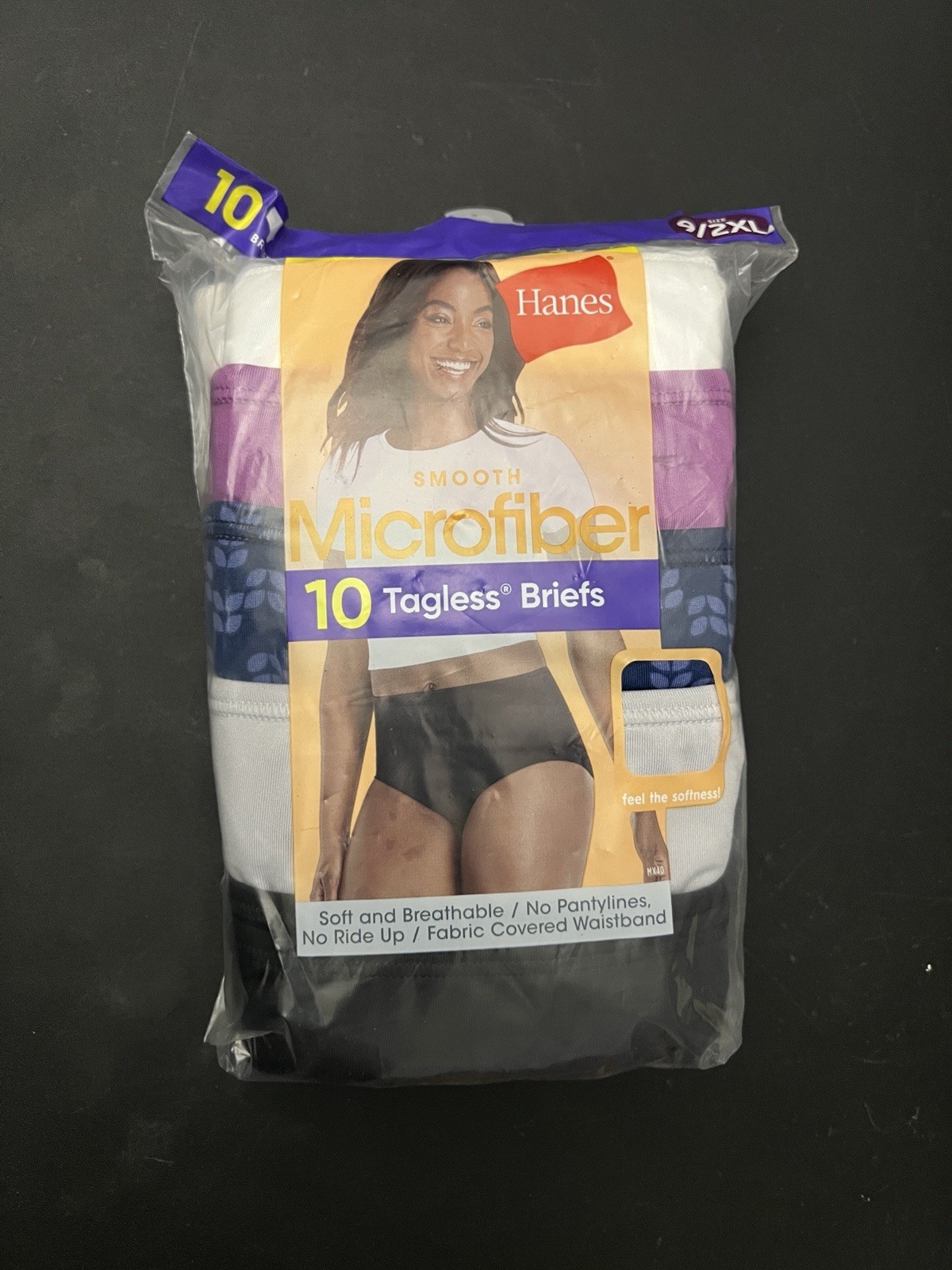 10-Pack HANES Women’s Size 9/2XL Microfiber Tagless Briefs Smooth Cool Comfort