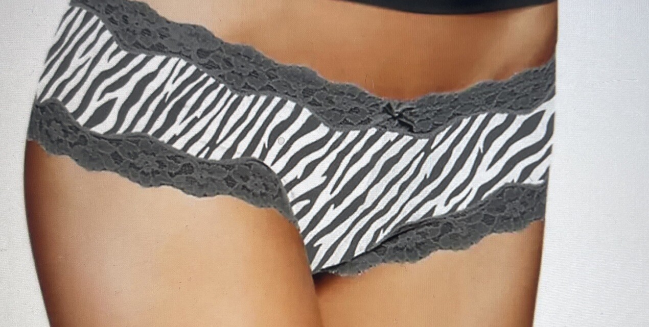 3 Pack Maidenform Cheeky Scalloped Lace Hipster Stripe Medium Underwear