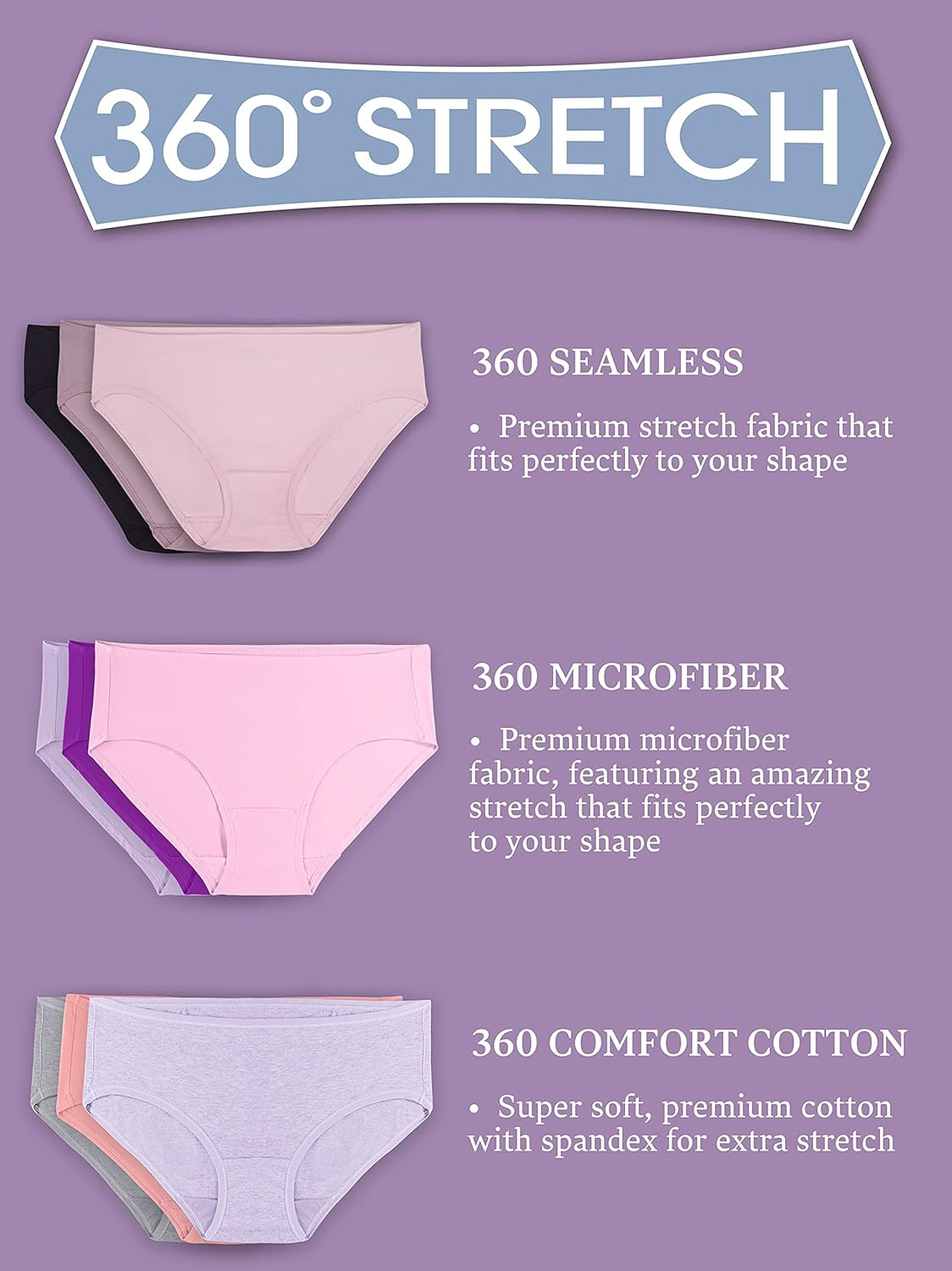 Women’S Boxer Briefs with Stretch, Mid Thigh Length Boy Shorts, Available in plu