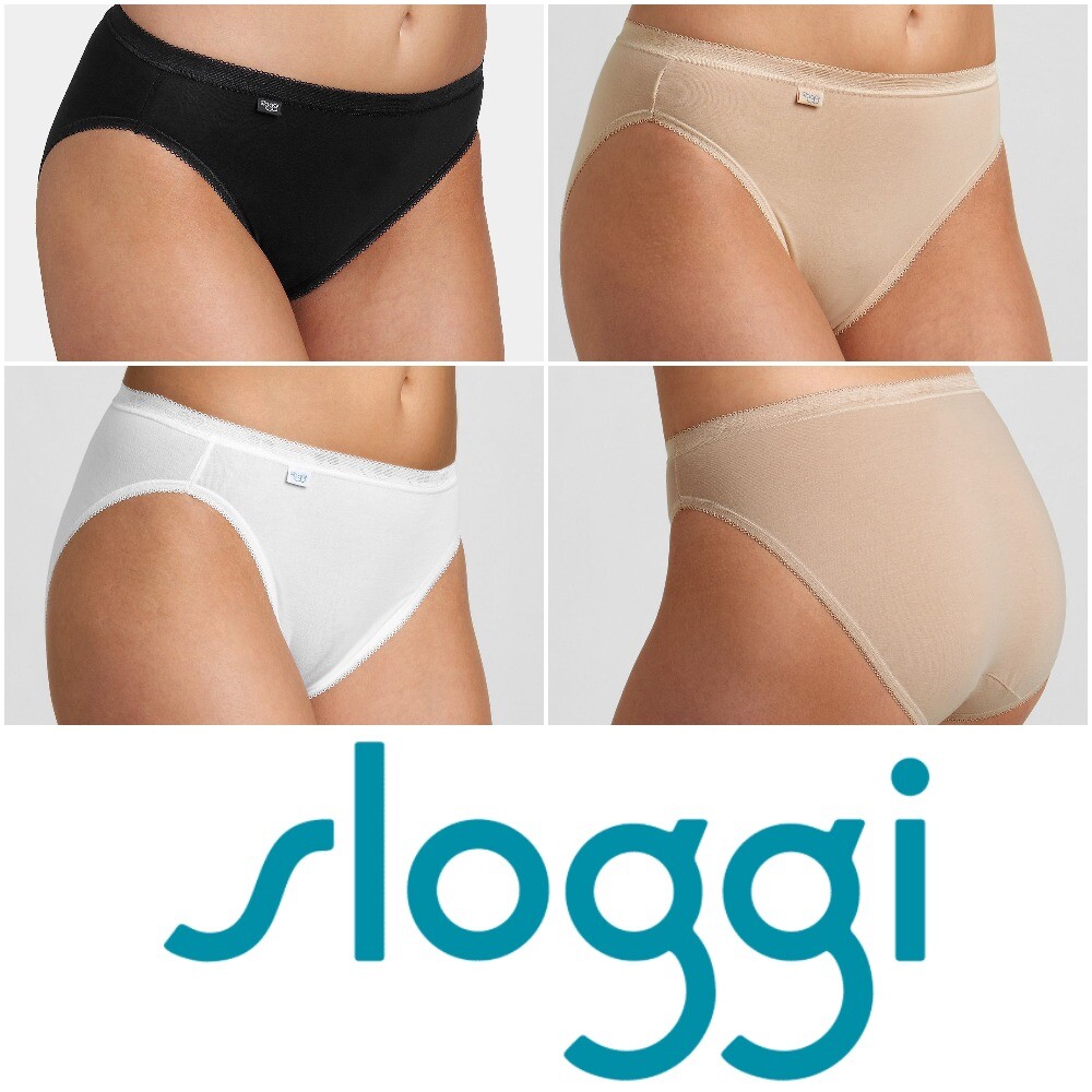 Sloggi Basic+ Tai Briefs Knickers Pants 3 Pack 95% Cotton 10007660 RRP £37.00