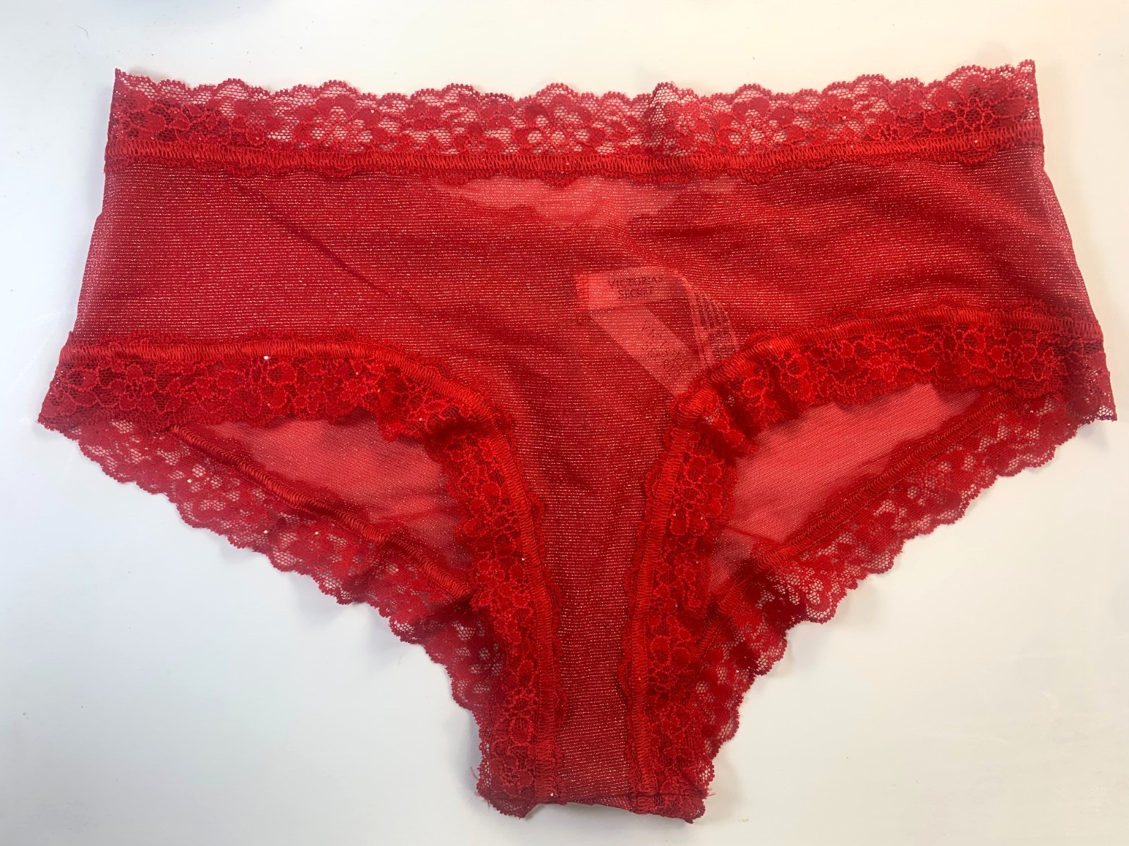 NWT Victoria’s Secret THE LACIE Sequin Posey Mesh Cheeky Panty Large