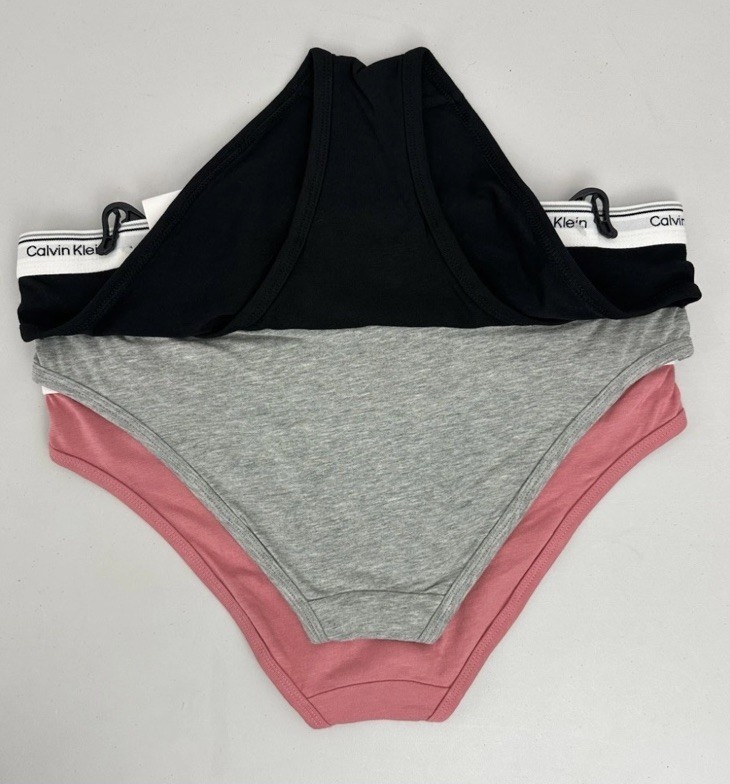 Calvin Klein Bikini 3 Pack Underwear Women’s S Solid Pink Grey Black White Waist