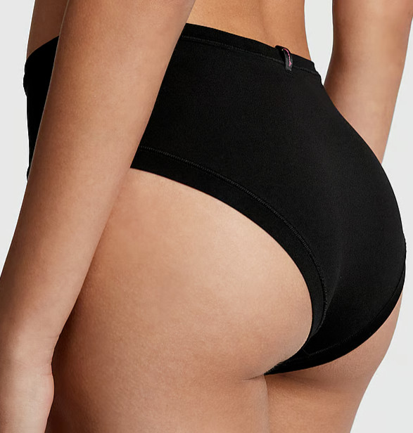 XL NOIR BLACK Everyday NO SHOW Stretch Victorias Secret PINK Hipster Brief Panty