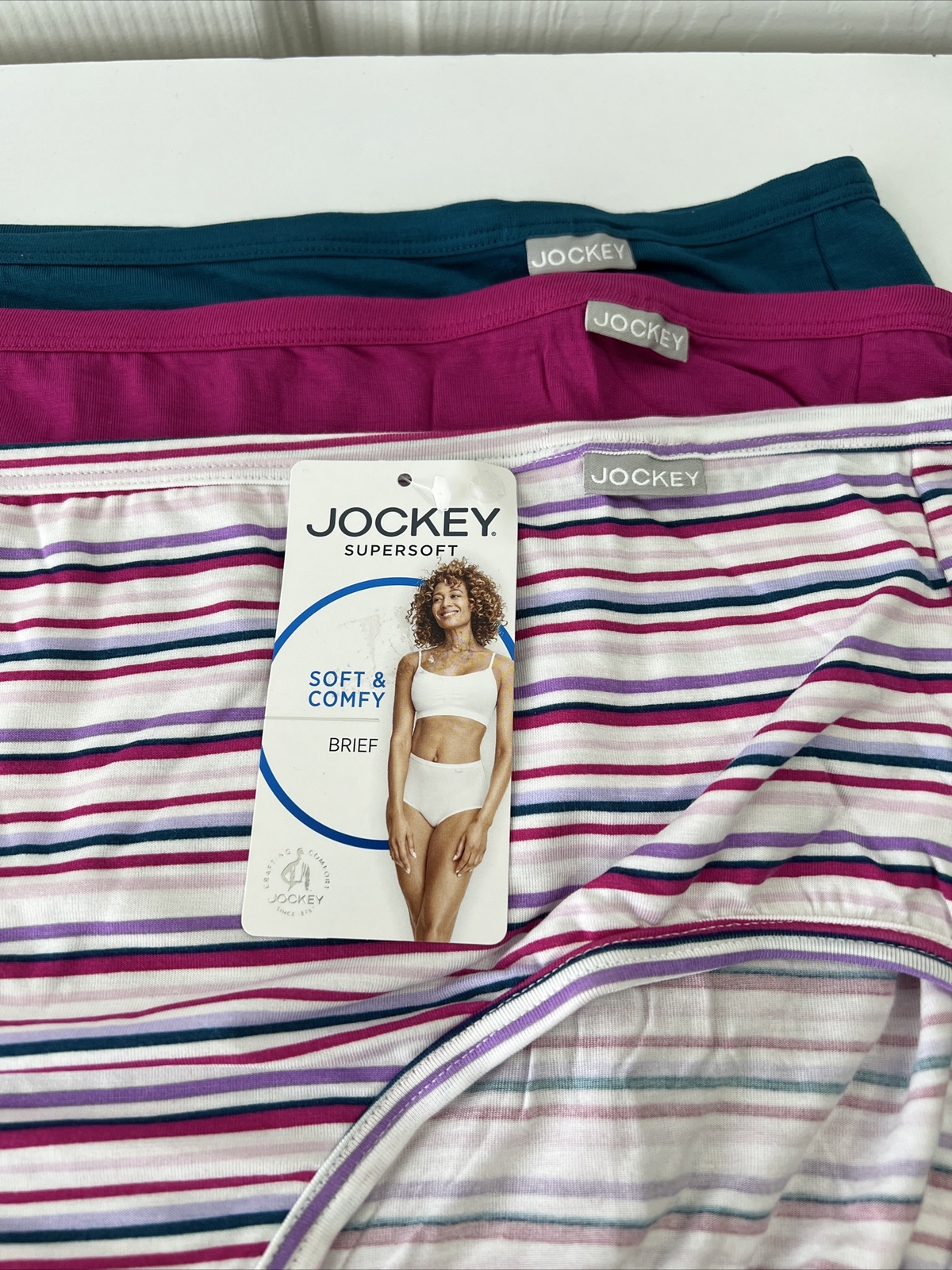 NEW Jockey 3 Pairs Womens Briefs Panties Sz 6 Multicolor 2073 NWT
