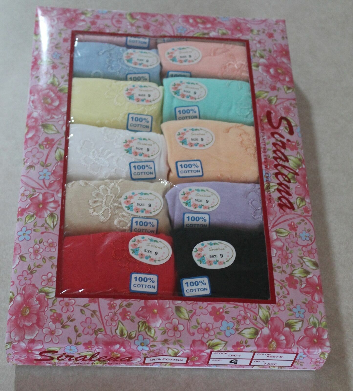 Set Of 12 SIRALENA DREAM GIRL Women’s 100% Cotton Briefs Underwear Size 15