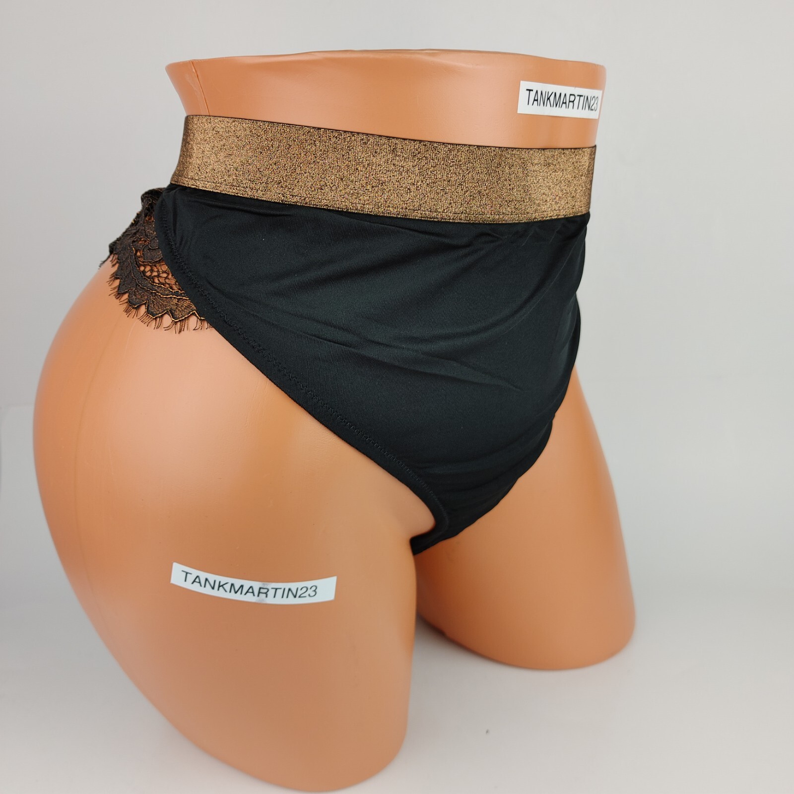 Lane Bryant Cacique No Show Thong Lace Accents 22/24 Plus Panties Black Copper