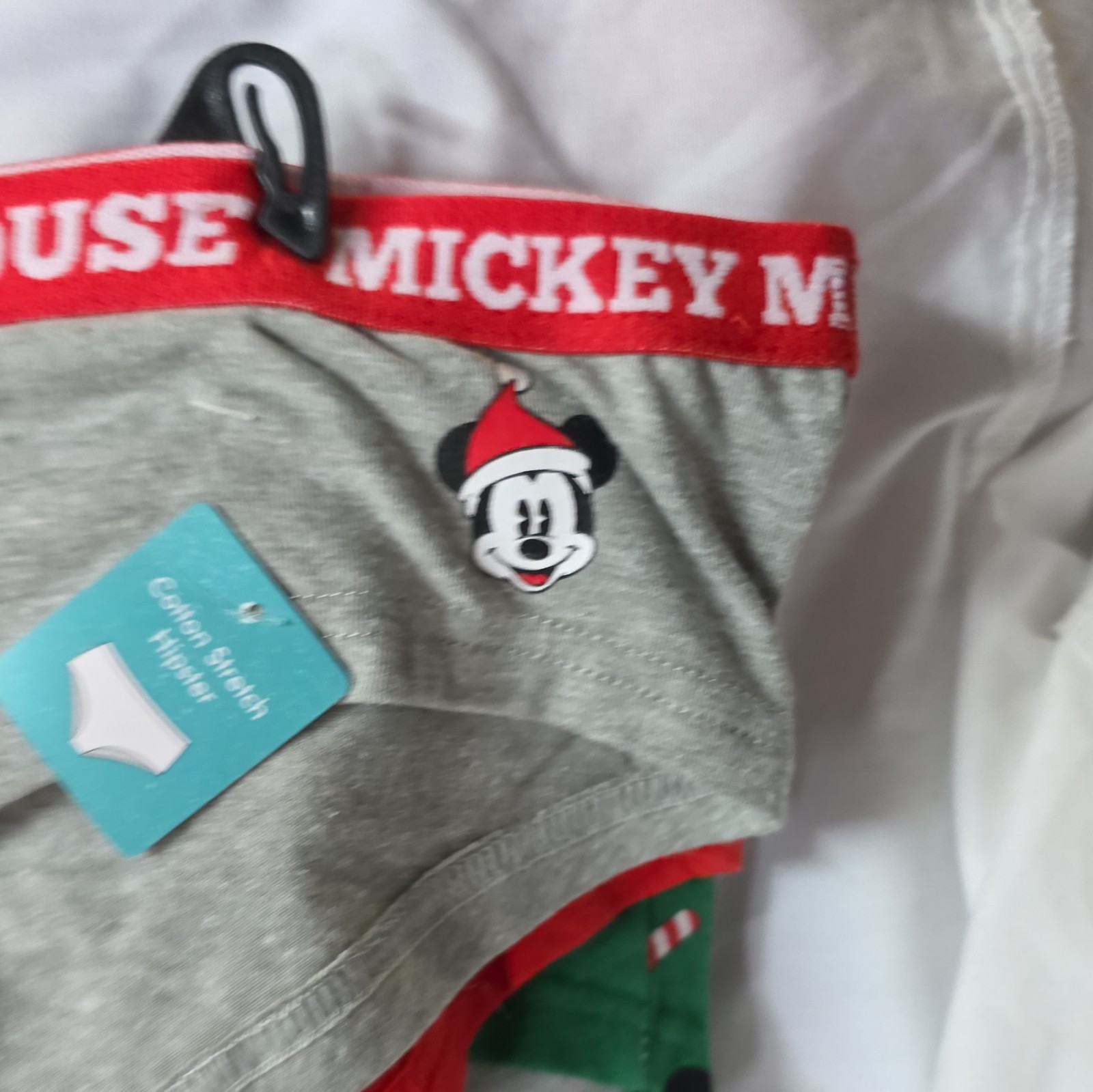 Disney MICKEY MOUSE Christmas Cotton Stretch Hipster 3 Pack Woman’s Size NEW