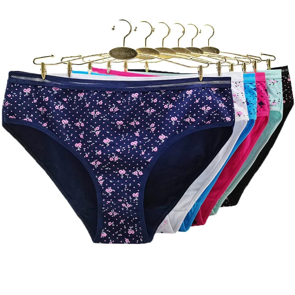 6cps mid-Waist Sports Briefs Women’s Cotton Underwear Breathable Antibacterial