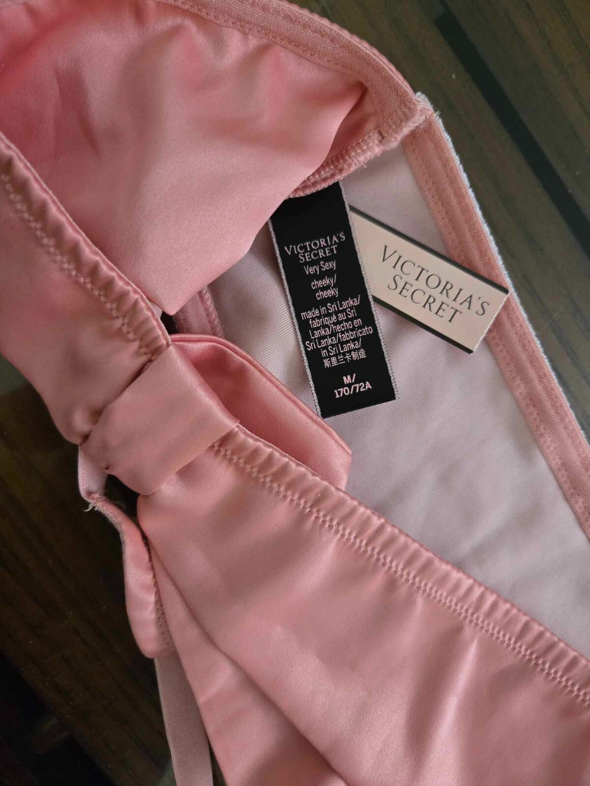 Vs Very sexy velvet cut out bow back Cheeky Panty BRAND NEW SIZE M
