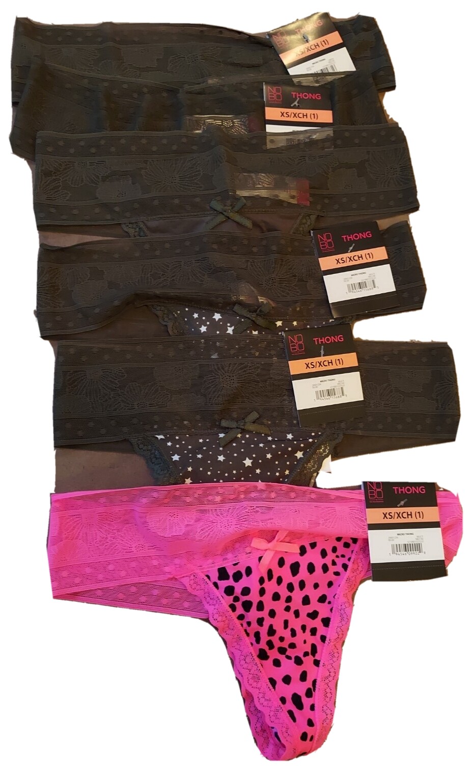 No Boundaries NOBO Microfiber Thong Panties Underwear Size XS/S/M/L/XL/2XL/3XL
