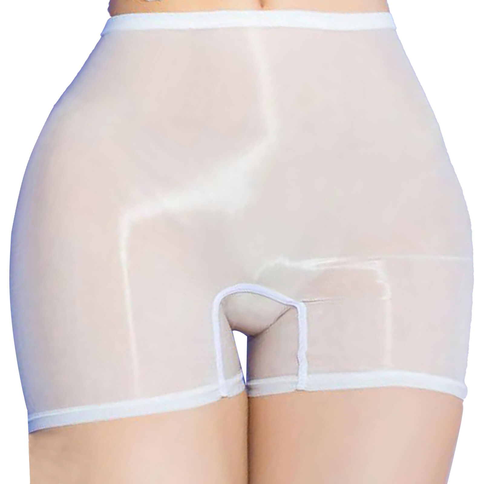 Glossy Sheer Panties Boxer Shorts Underwear Shiny Silky Briefs Lingerie Seamless