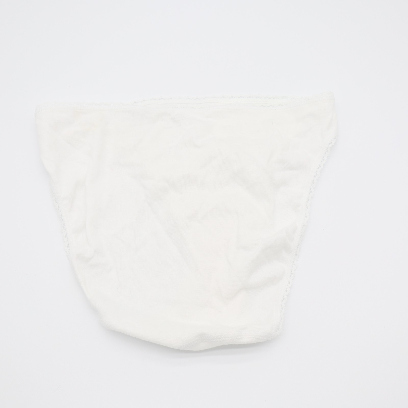 Charter Club Intimates Panties Womens Large White Cotton Lace Trim High Cut