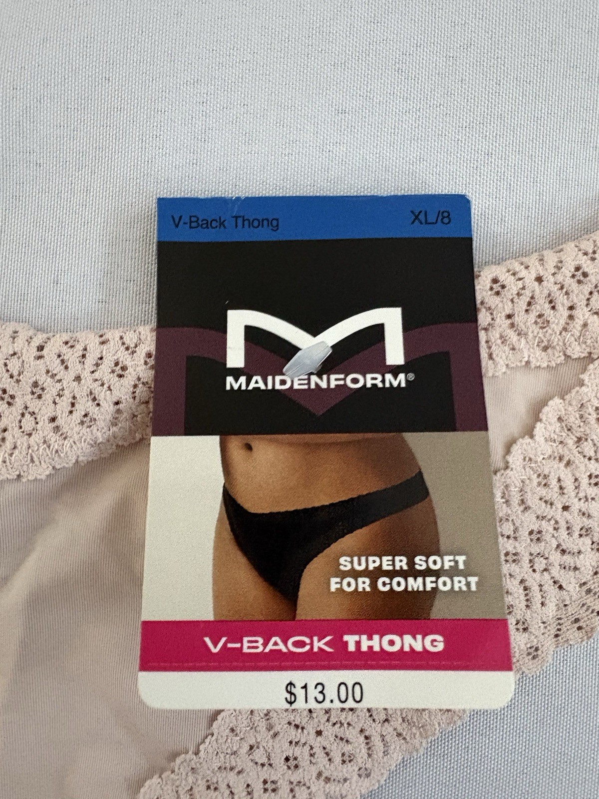 NEW Maidenform DMMVBT V Back Thong 2 Pair XLarge 8 Women’s Thong Multicolor