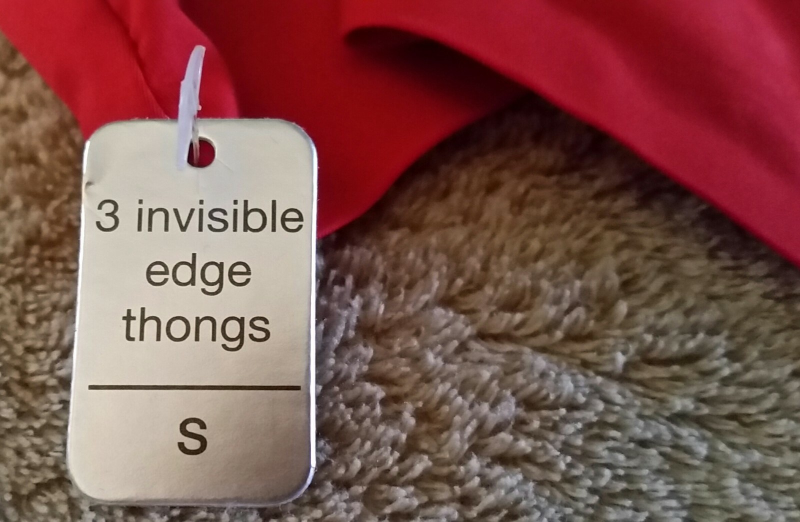 NWT MSRP $42 Sophie B 3 Pack Invisible Edge Thong Panties Solid Gray Red Small