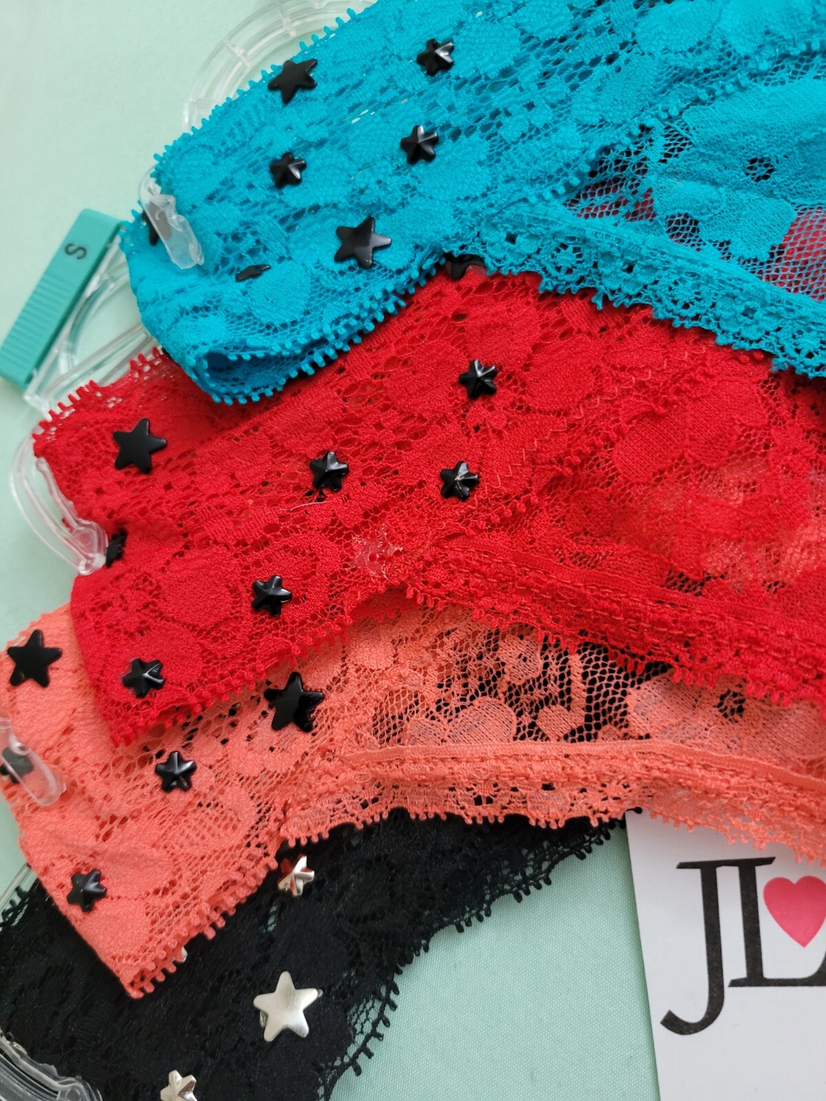 4 Packs Women’s L Panties Thong Lingerie Underwear 4 Color Black Orange Blue Red