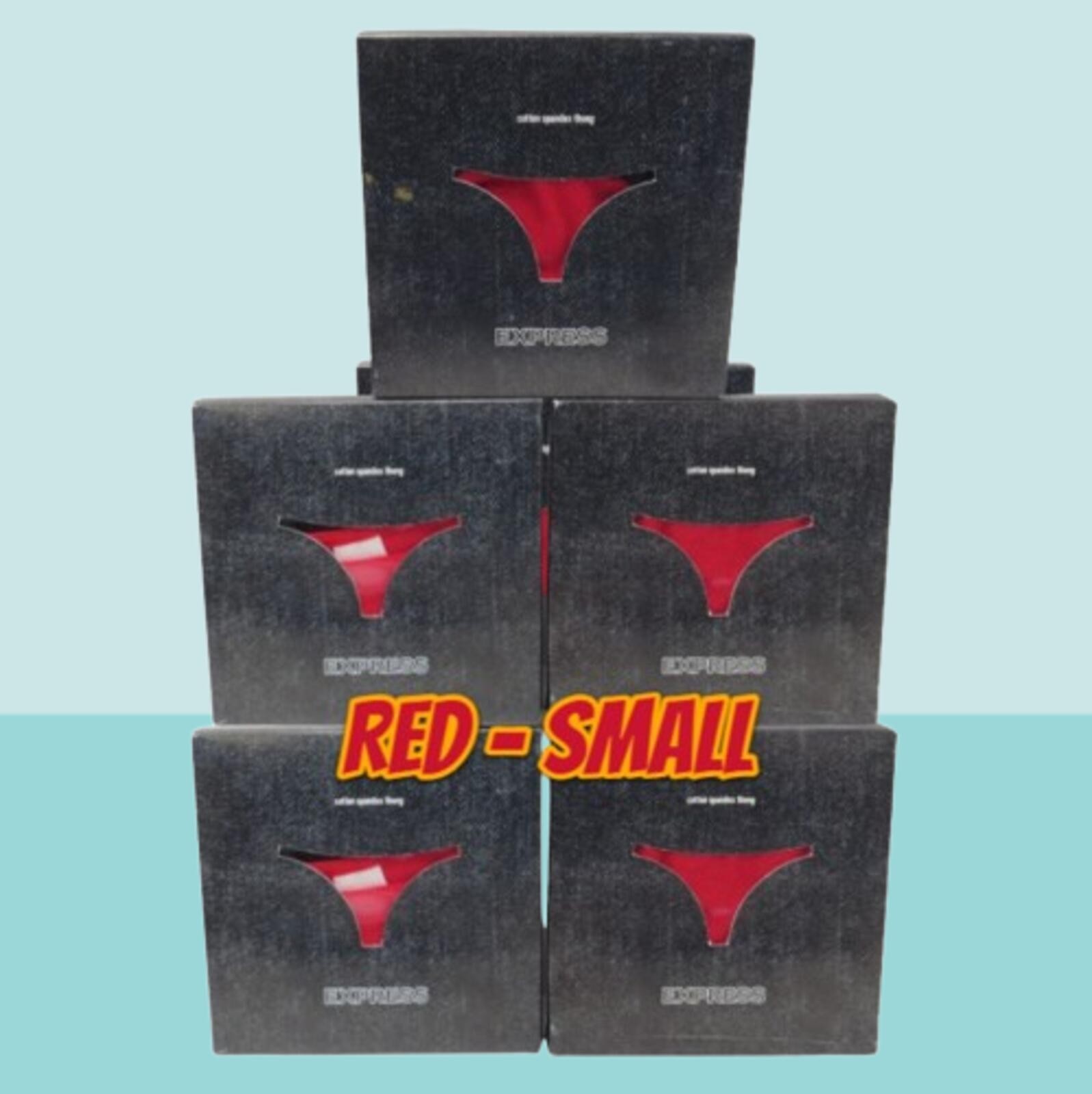 EXPRESS INTIMATES COTTON SPANDEX THONG PANTY RED SIZE SMALL BOXED LOT OF 5