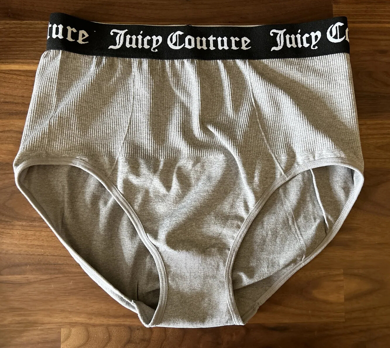 Juicy Couture Style Logo Elastic Waistband Shaping Brief 1X Gray Grey
