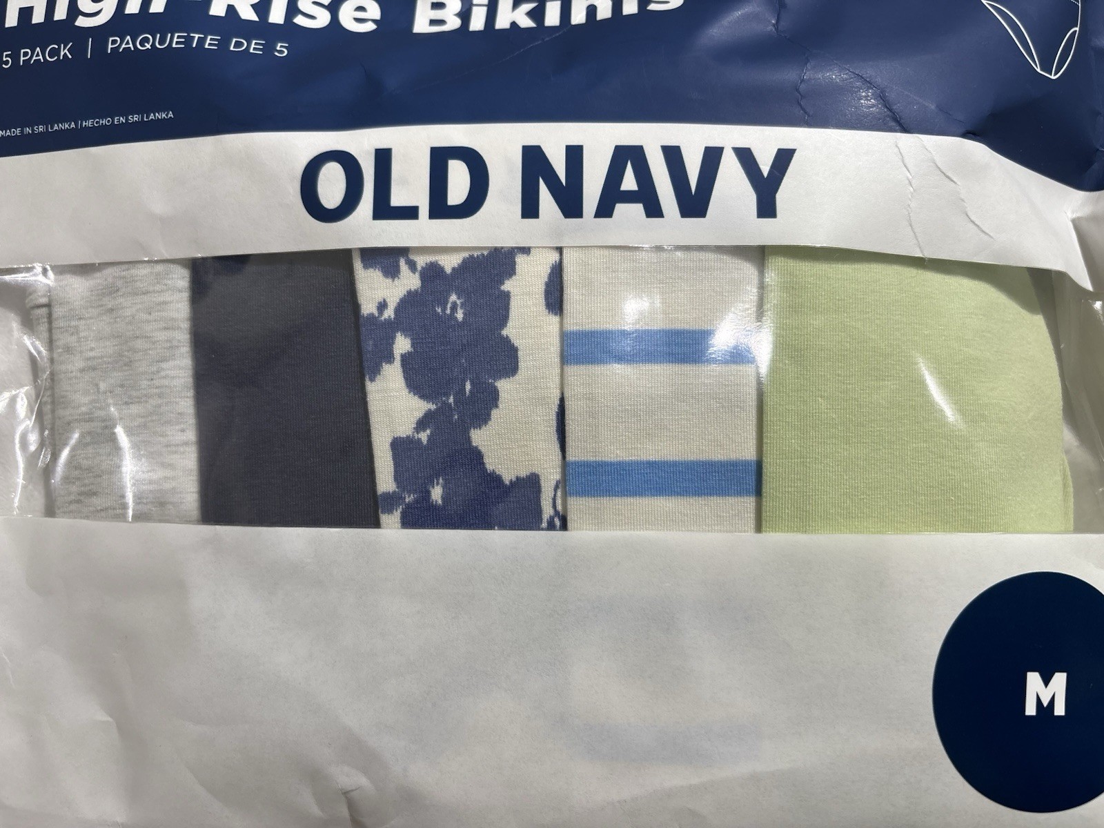 A82 NWT Old Navy Women’s 5-Pack High-Rise Bikinis Multicolor Underwear | M