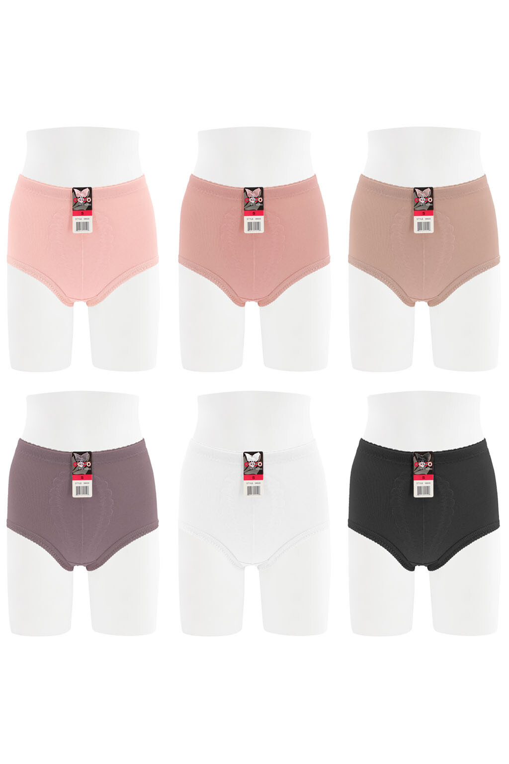 Lot 6 Tummy Control Panties Cotton Blend Briefs Size S M L XL 2XL 3XL 4XL 38608