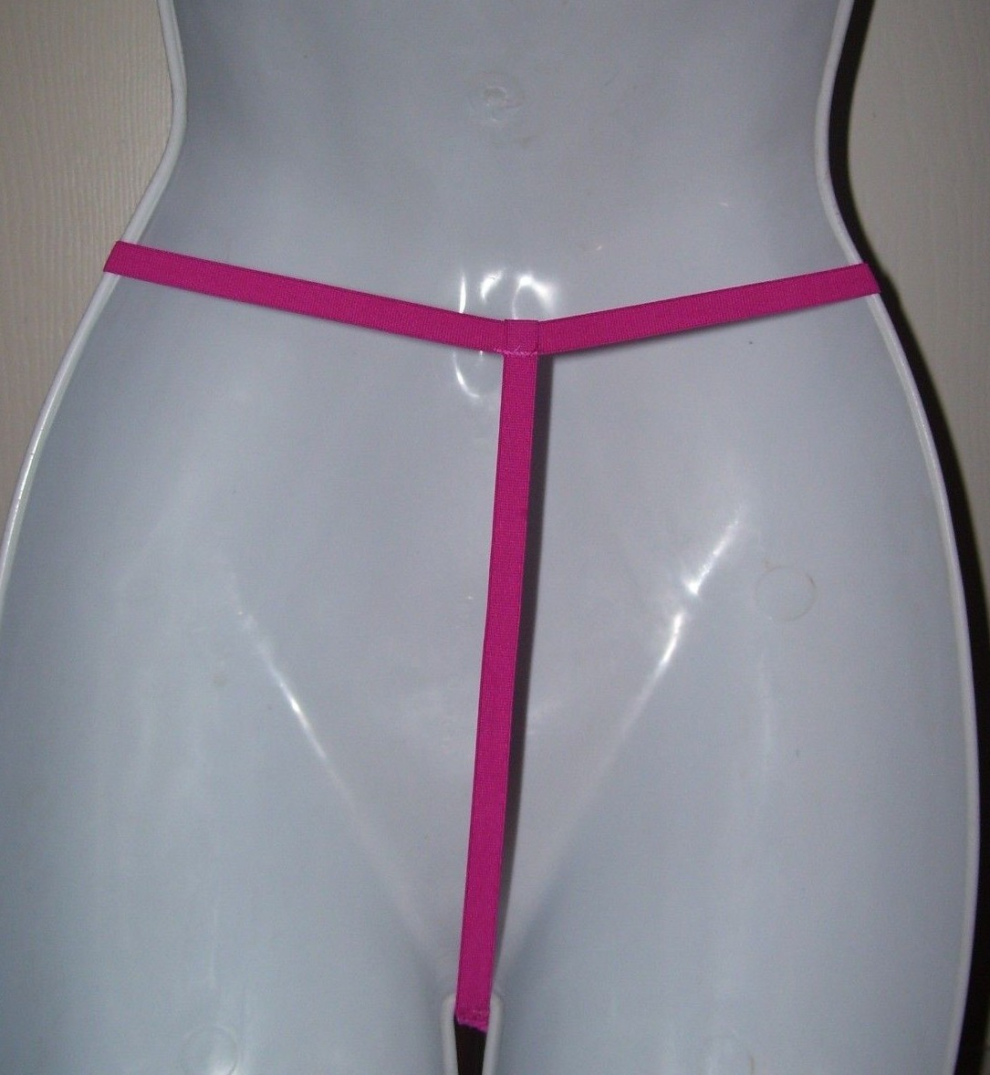 Women’s Thong Panties Size 1X DARK FUCHSIA PINK String Thong Semi Sheer Fabric