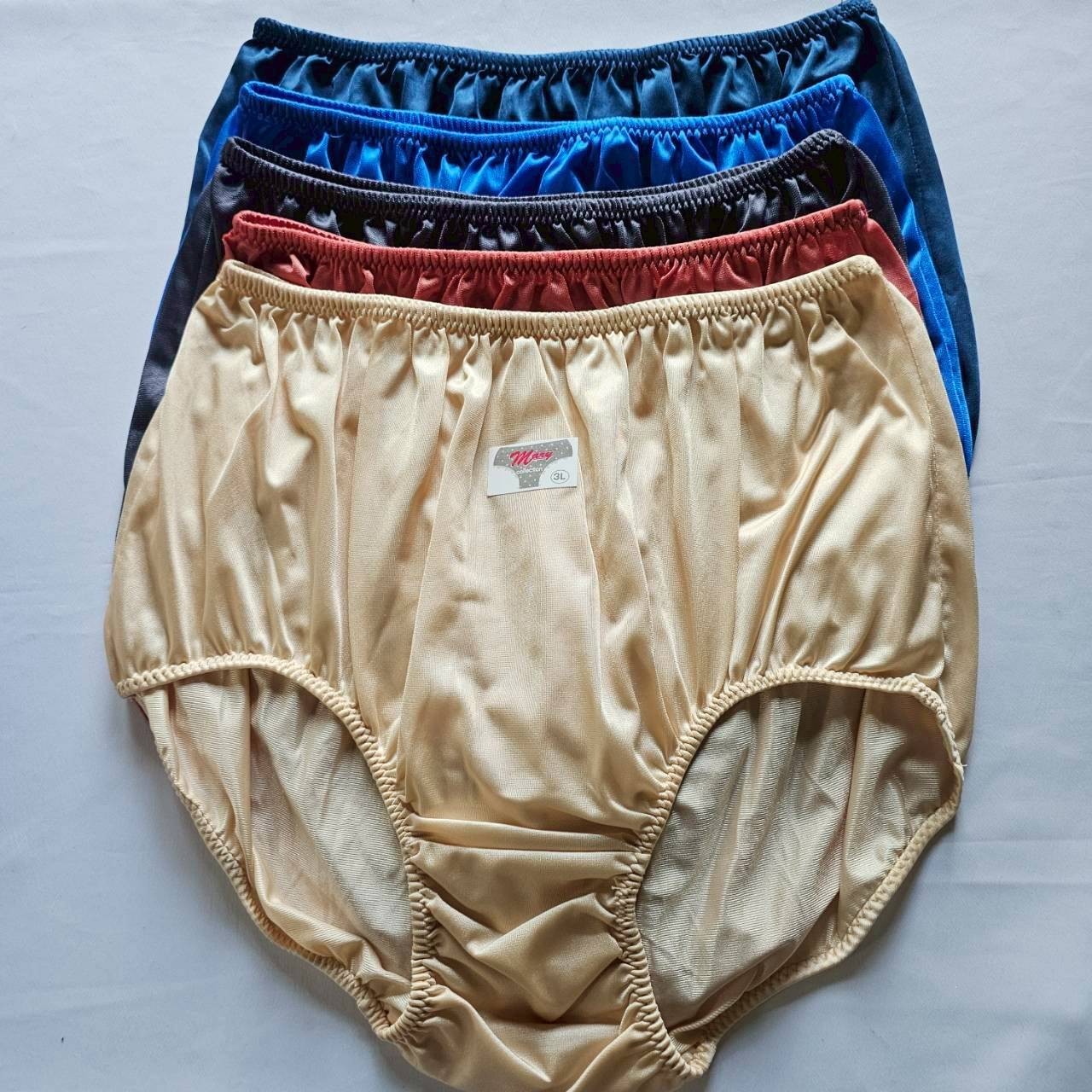 12 Plus Underwear Granny panties Nylon Woman Man Briefs Soft Silky Waist 44″-48″