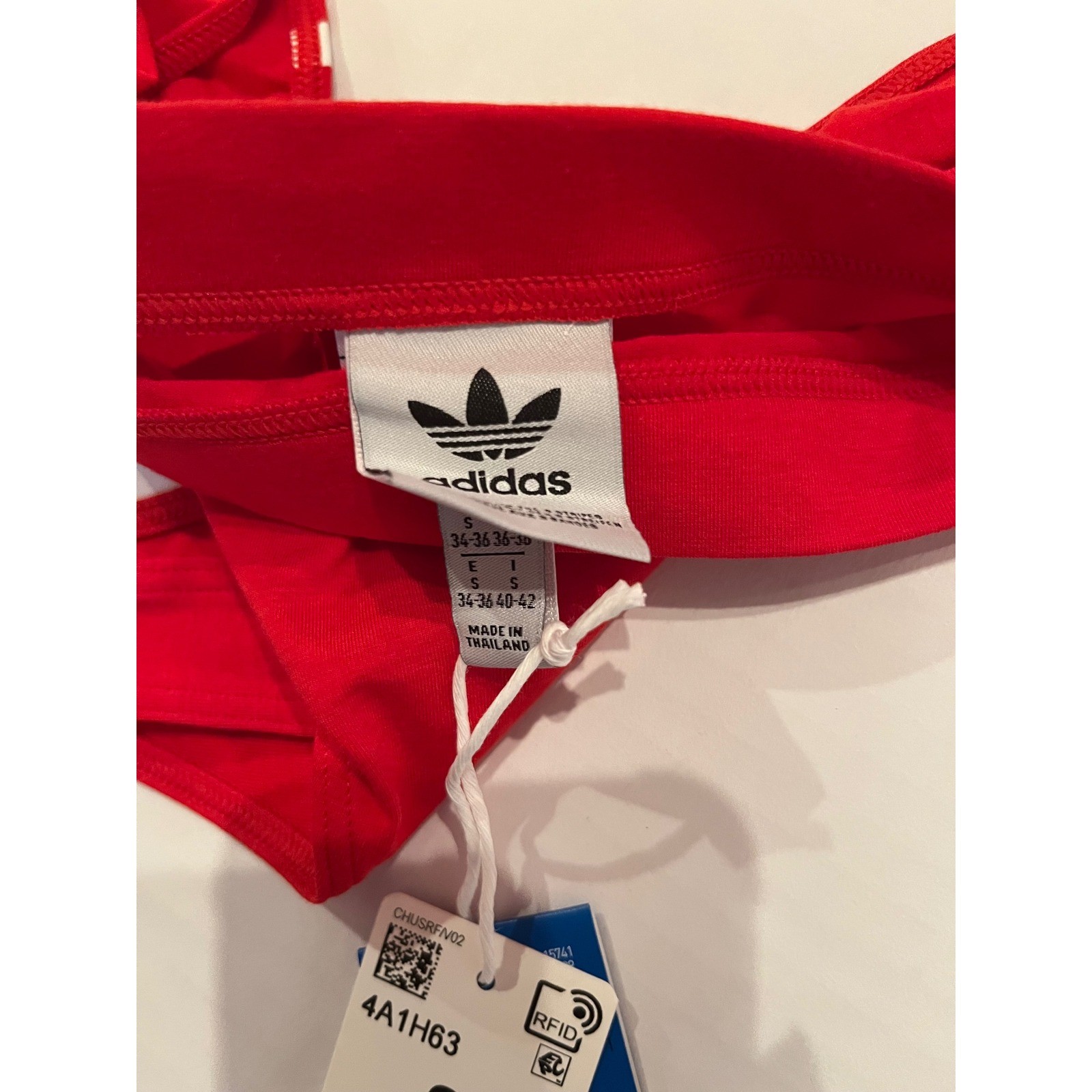Adidas Woman’s Red 3 Stripes Wild Side Thong Smart Cotton Size Small