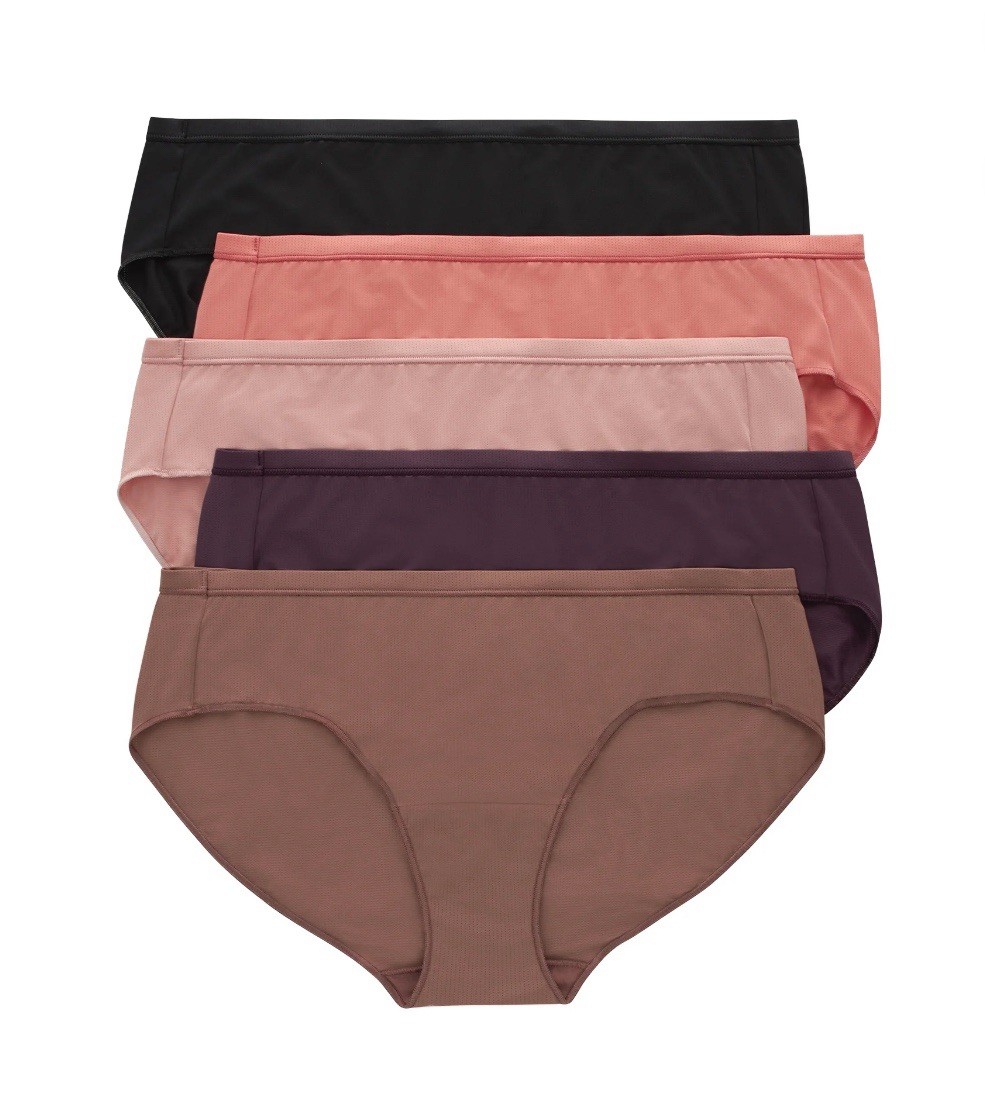 5-Pack HANES Just My Size Women’s 13/5X Hipsters Mesh Tagless Underwear JMS