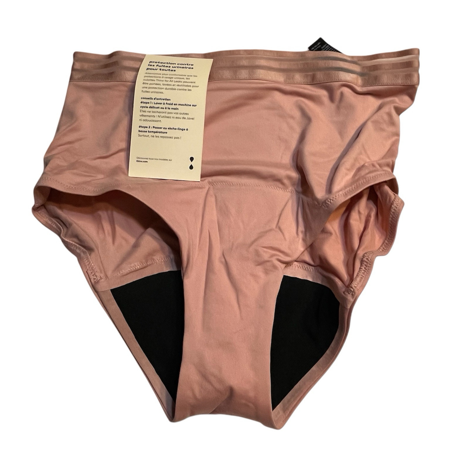 Thinx Leaks Underwear Reusable Bladder Leak Hi-Waist Light Absorbency Rose Med