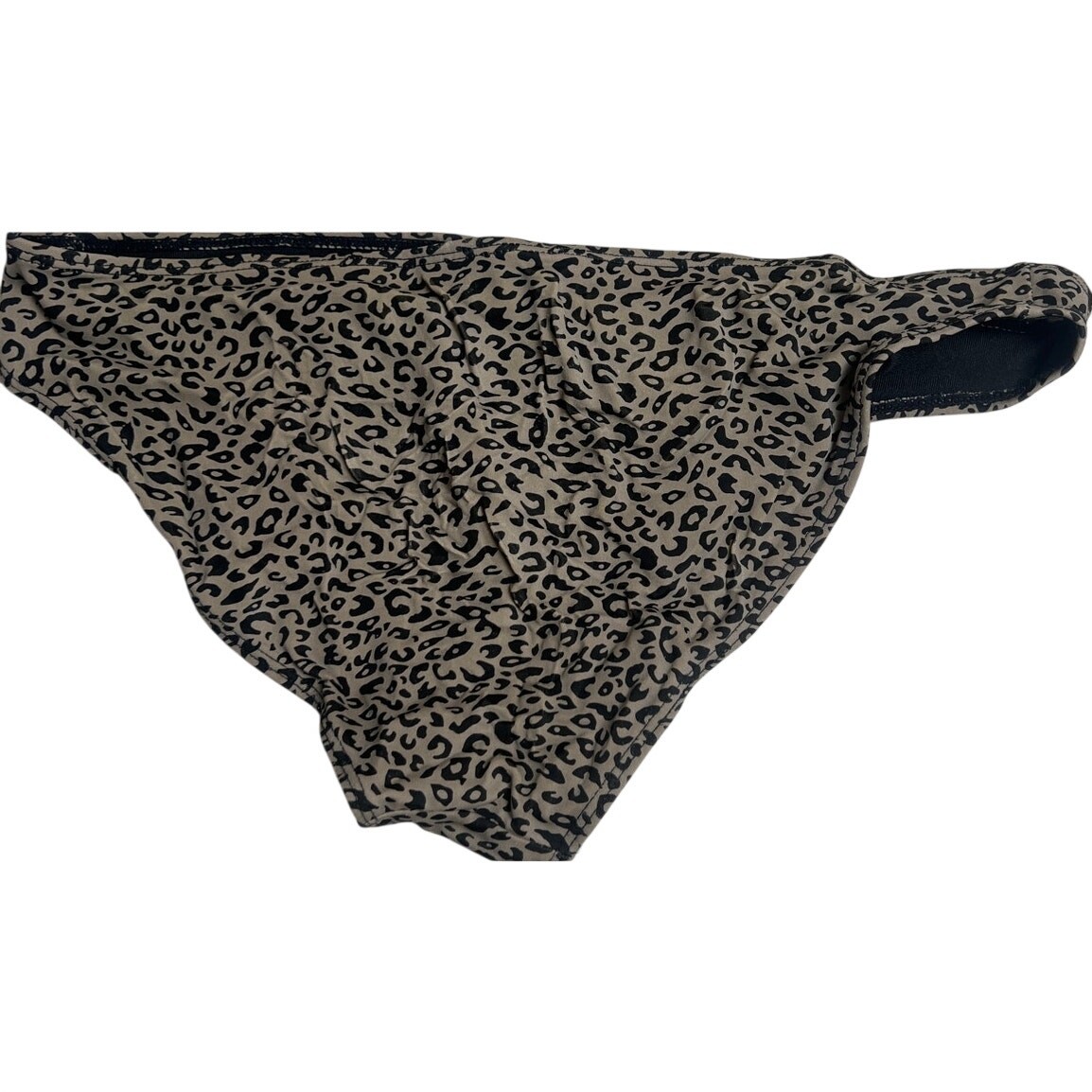 H&M Womens Bikini Bottom Size Tan Black Cheetah Leopard Print Swimsuit 10