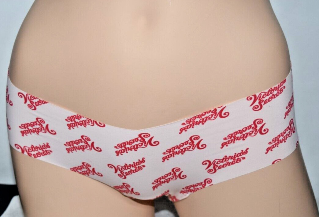 NWT Victoria’s Secret Pink Red Script Logo Cheeky Panty Size M Medium No Show