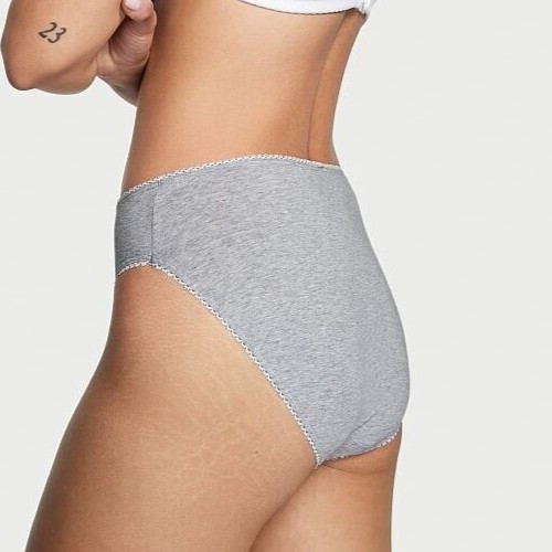 L Grey LOGO Stretch Cotton Waist Victorias Secret High-Leg Waist Brief Panty