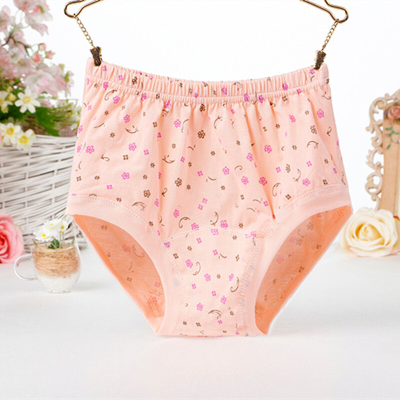 Middle-aged Elderly Women Cotton Panties Underwear High Waist Briefs Underpants