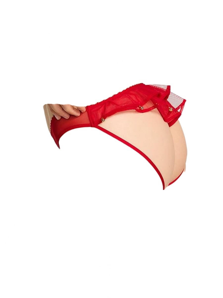 Victoria’s Secret Very Sexy Jingle Belle Open Back Brazilian Panty Red Small NWT