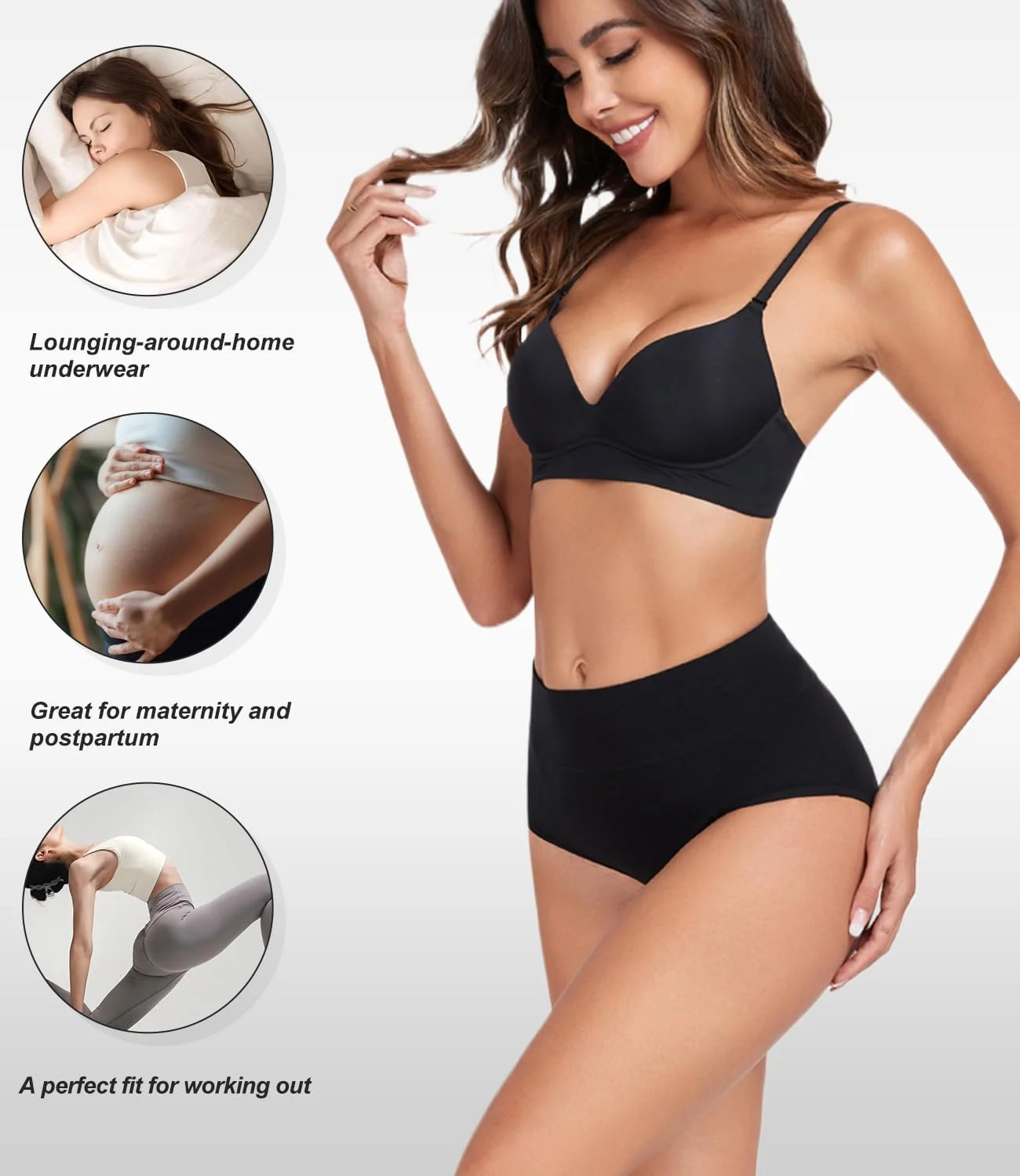 High Waist Cotton Briefs for Women 5 Pack X-Large Full Coverage