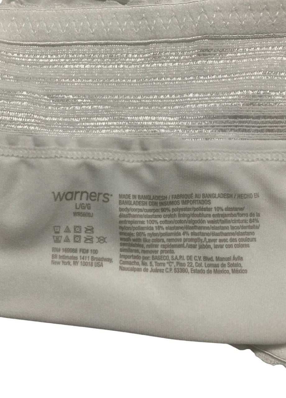 WARNER’S Dig-free Comfort Waist With Lace Microfiber Hipster WHITE L