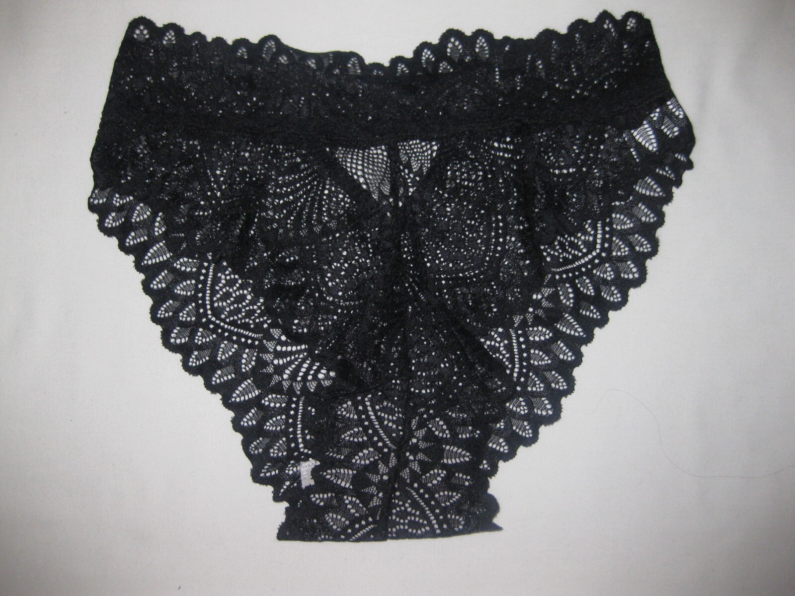Shein 80s aesthetic high-leg cut sheer lace w/cutout cheeky panties S black nip