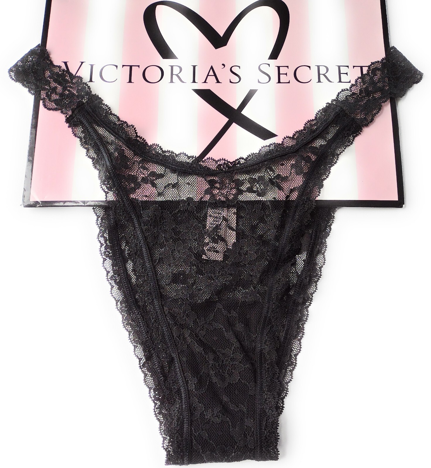 VICTORIA’S SECRET Brazilian Panty M L XL 2XL Black NWT Lace VS