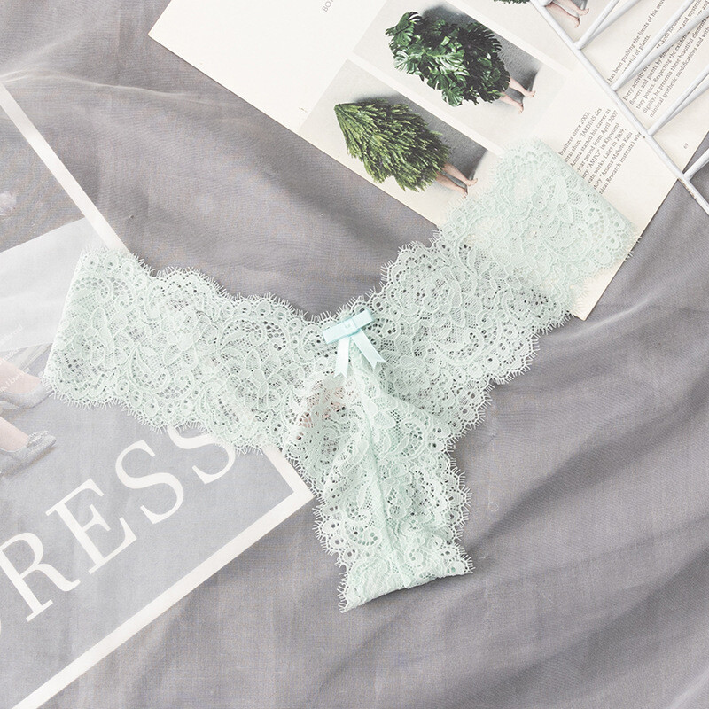 5PCS/LOT Womens Sexy G-String Lace Panties Lingerie Thong See Through Intimates