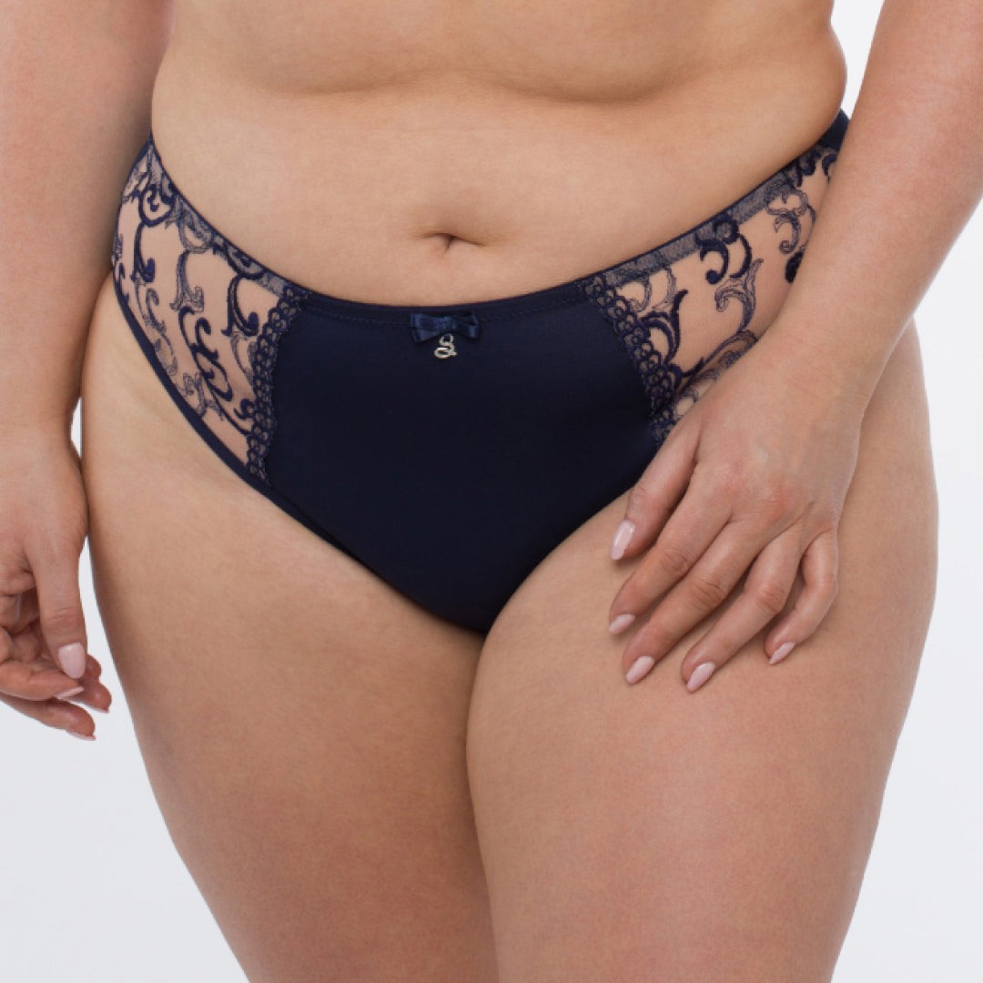 Samanta Hazel No VPL Sheer Mesh Embroidered Brief Panty Womens Lingerie B400