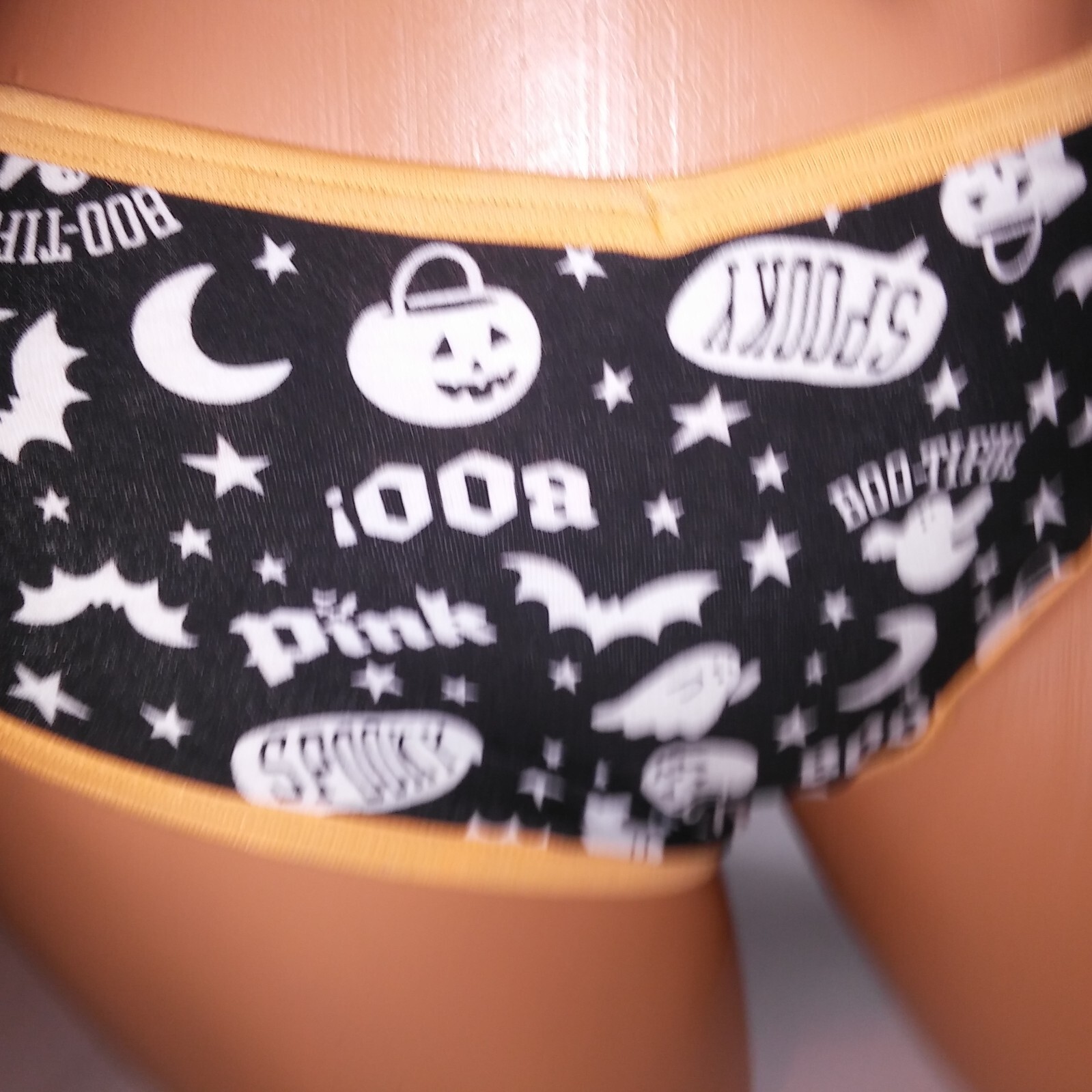 Victoria Secret PINK Panty Cheekster Black Orange White Halloween Ghost Pumpkin