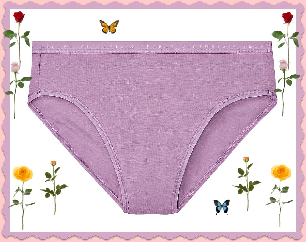 L Soft Lilac Purple Stretch Cotton Victorias Secret High-Leg Waist Brief Pantie