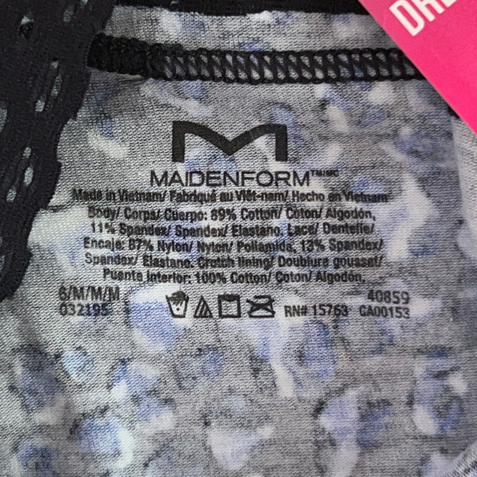 Maidenform Womens Medium Blue Pink Lace Dream Boyshort Thong Panty 2 Pieces NWT