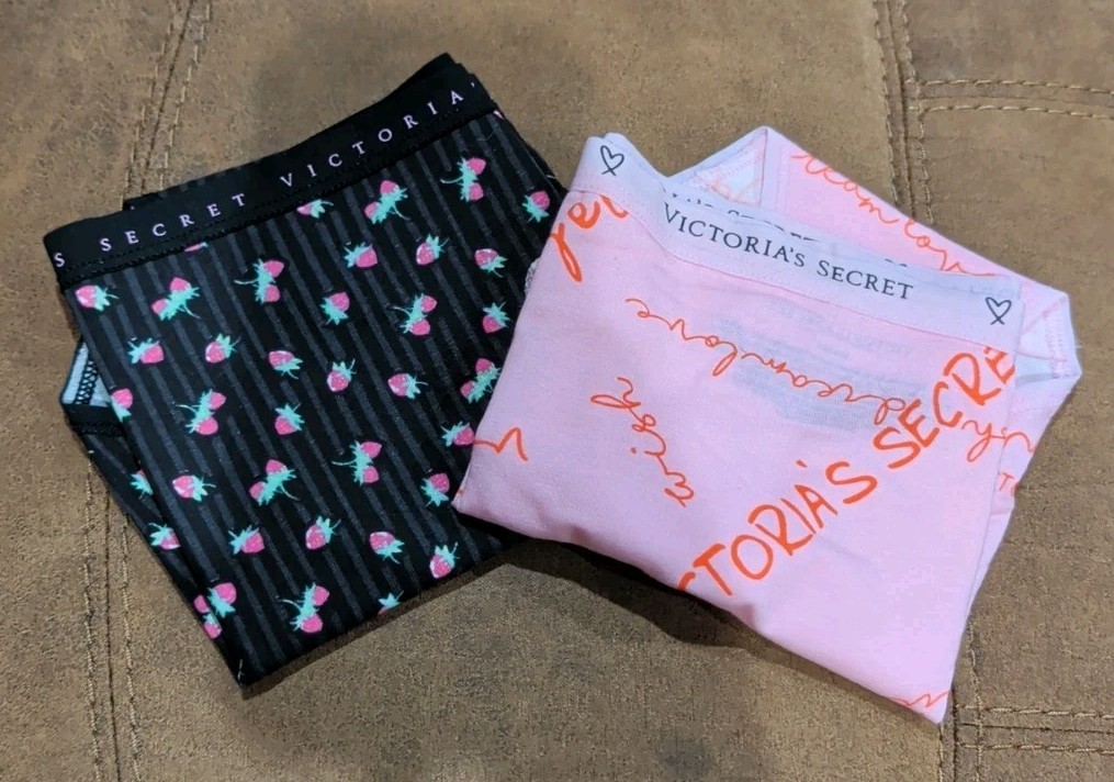 Victoria’s Secret Panty Set Of 2 Bikini XL Strawberry Pink Cotton Underwear