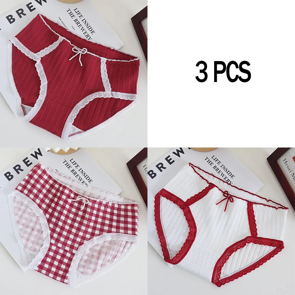Cotton Boyshort Panties Mid Rise Printed Women’s Breathable Underwear 3 Pcs