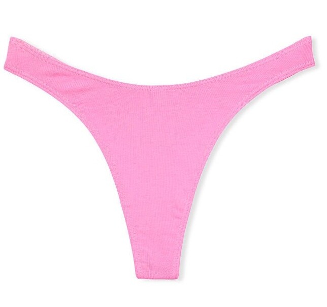 Nwt Victoria’s Secret High Leg Scoop Cotton Thong Panty XL Bright Hibiscus Pink