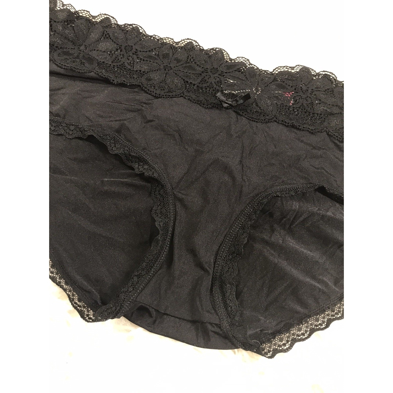 No Boundaries Women’s Body Base Hipster W Lace Panties Size LARGE Solid Black