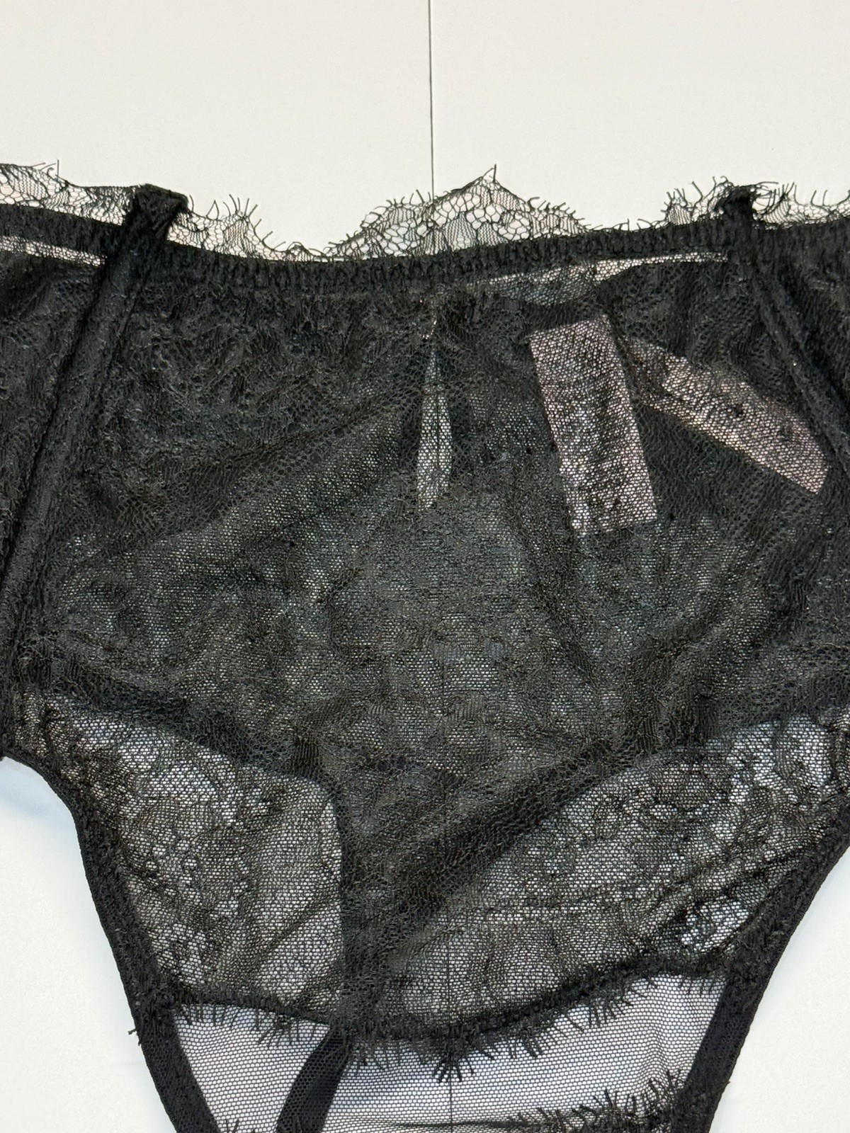 NWT VTG Victoria’s Secret Dream Angels Black High Waist Thong Panties Size Small